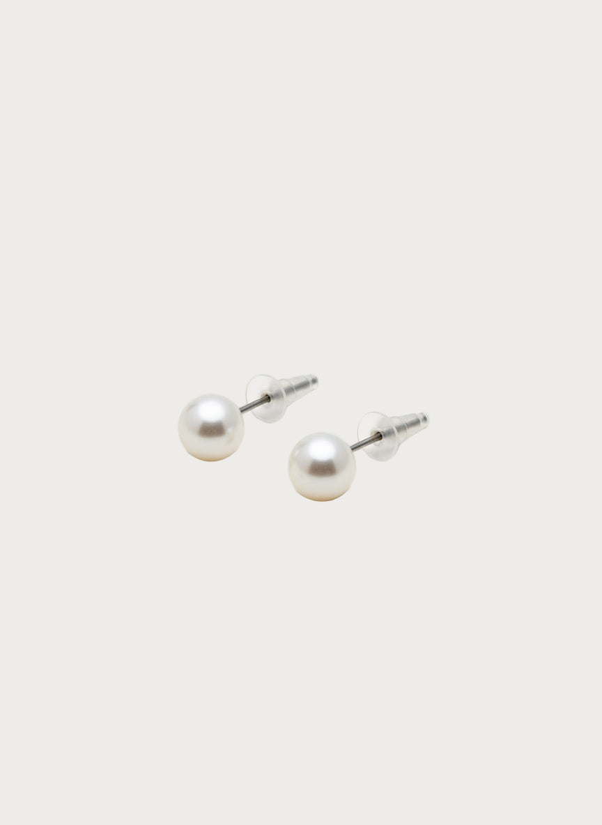 Classic parel oorknopjes van legering met witte ronde parels, elegante sieraden