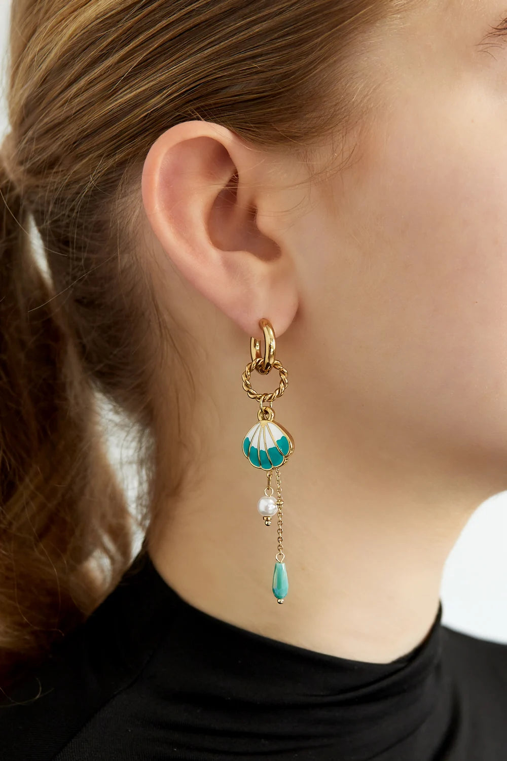 Large Shell Earrings - Stainless Steel