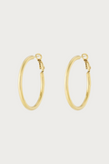 Gouden Lyra oorbellen van stainless steel, ronde creolen, minimalistische sieraden voor dames
