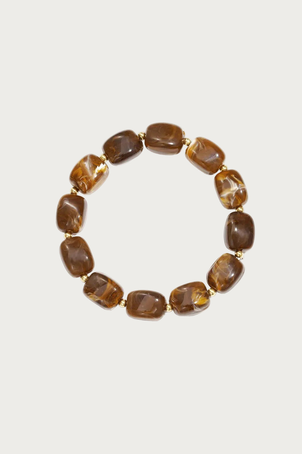 Mara - Kralen armband - Chocolate - Stainless Steel