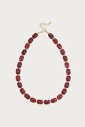 Mara – Ketting - Ruby Red – Stainless Steel