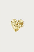 Gouden gesmolten hart ring van roestvrij staal, met unieke gehamerde textuur, trendy sieraad