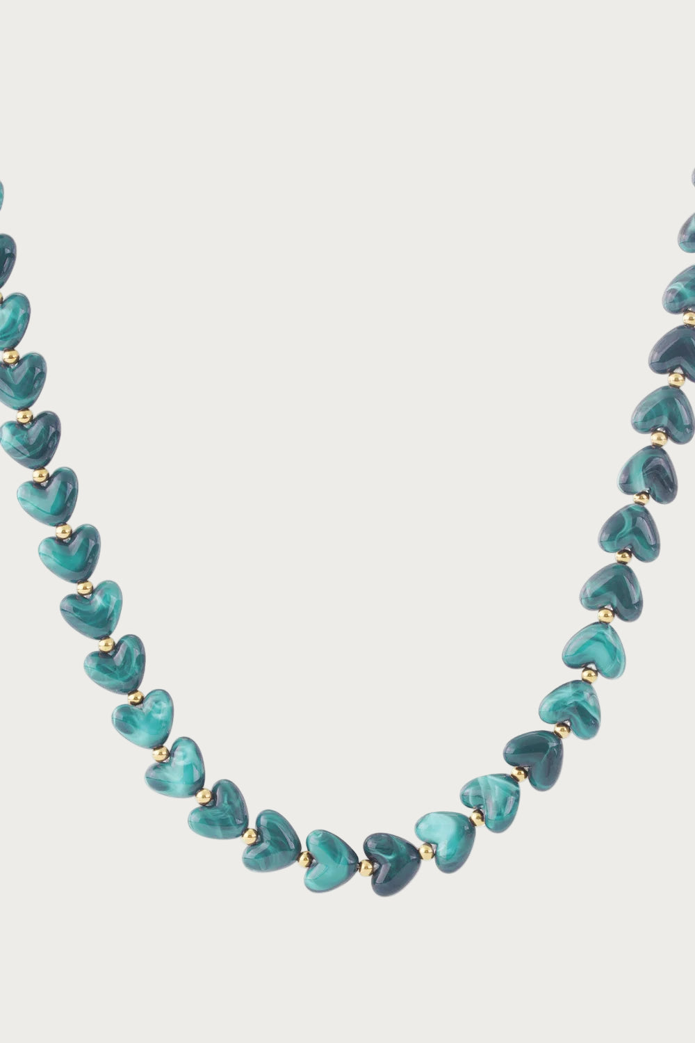 Milena - Hartjes Ketting - Green - Stainless Steel