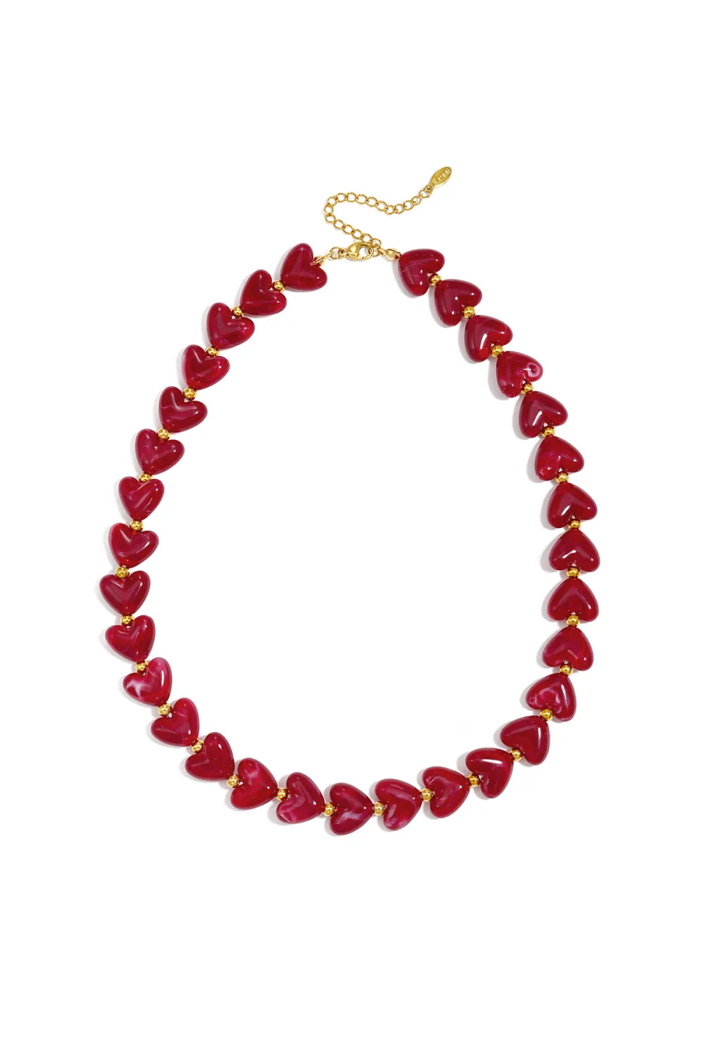 Milena – Herz-Halskette – Rot – Edelstahl