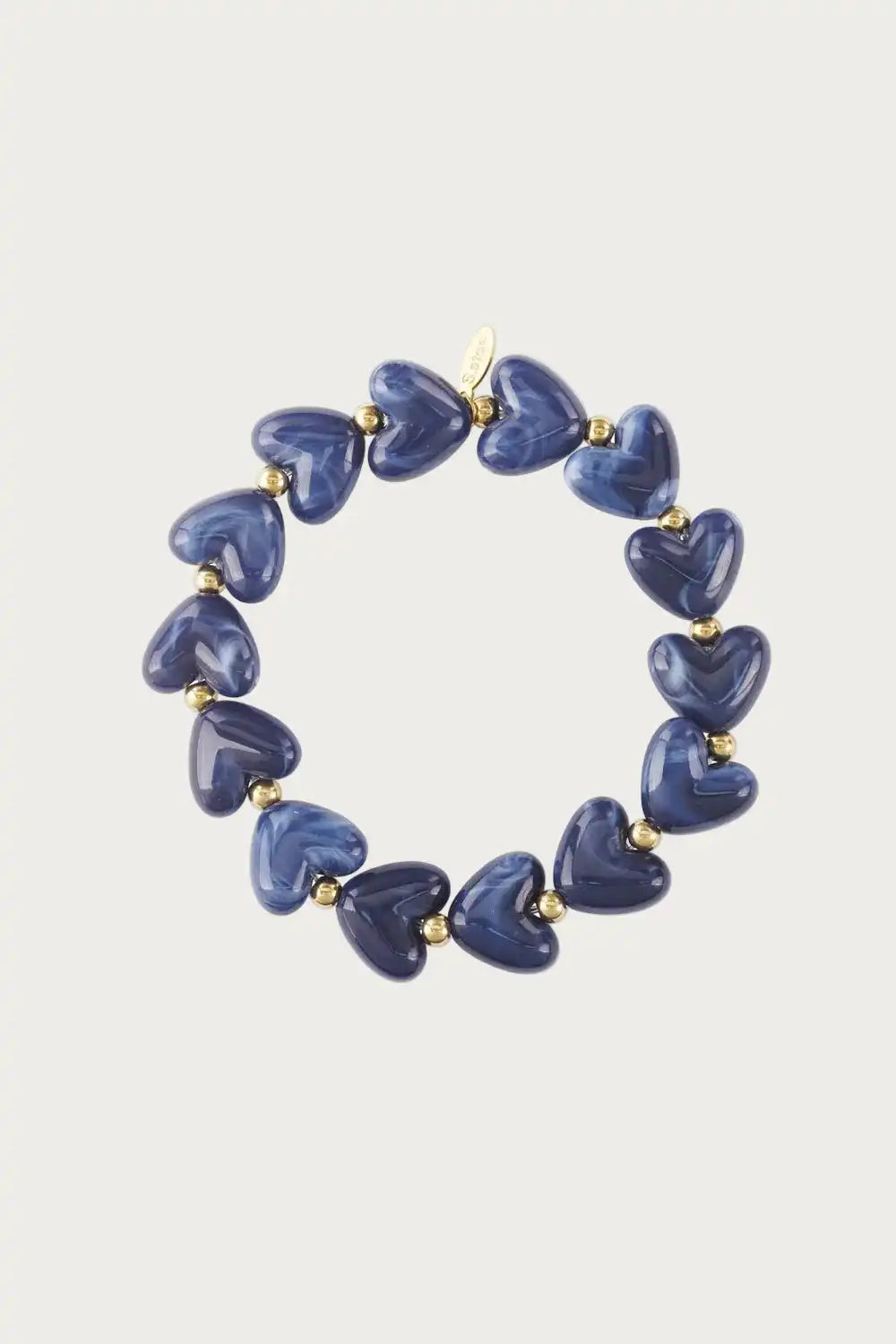 Milena blauwe hartjes armband van roestvrij staal, een stijlvolle stainless steel dames sieraad