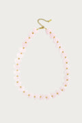 Roze hartjes ketting van roestvrij staal met gouden afwerking, trendy sieraad voor dames