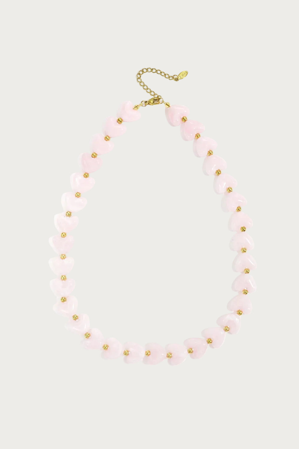 Roze hartjes ketting van roestvrij staal met gouden afwerking, trendy sieraad voor dames