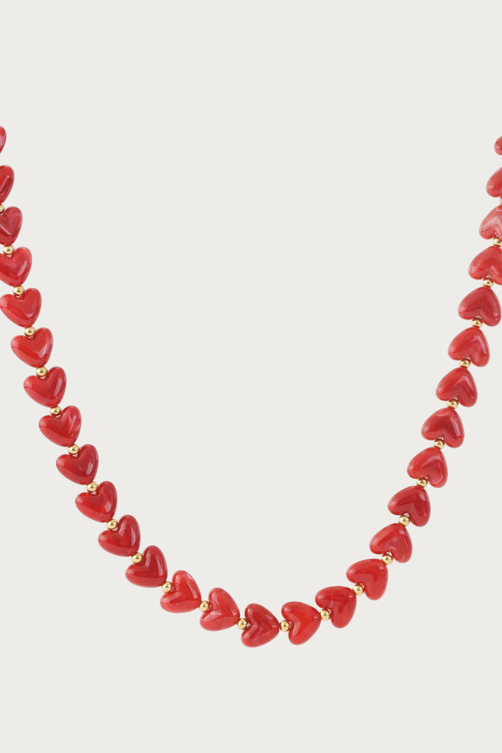Milena - Hartjes Ketting - Red - Stainless Steel