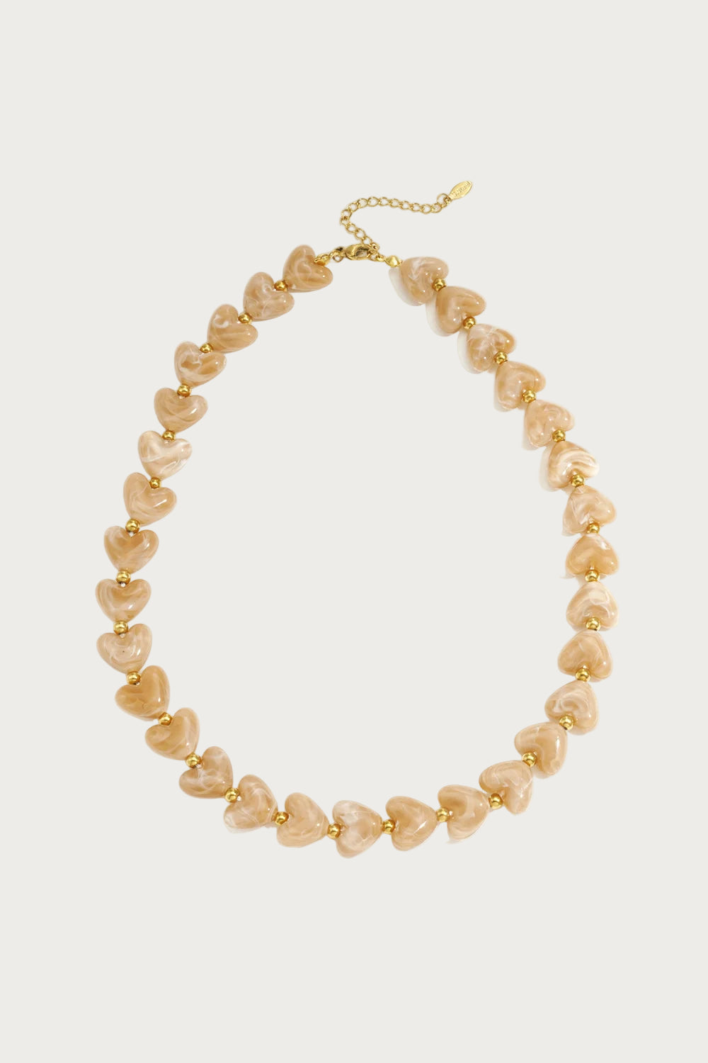 Milena - Hartjes Ketting - Kakhi - Stainless Steel