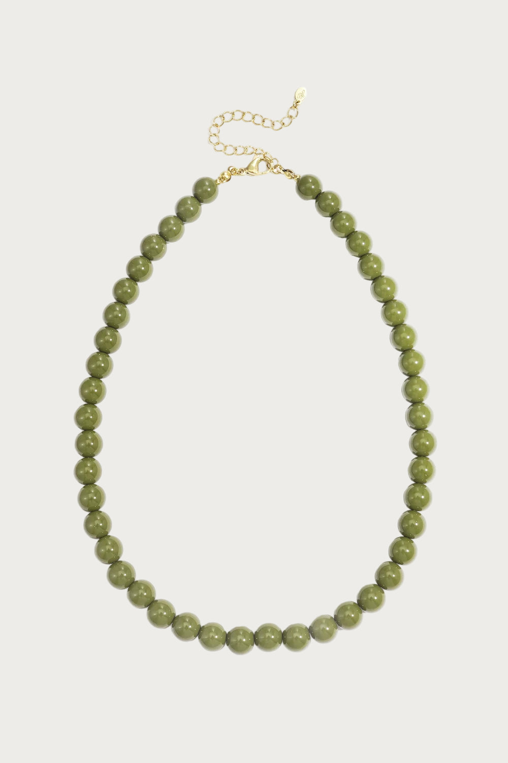 Groene Mira ketting van roestvrij staal met ronde kralen en gouden sluiting, modern dames sieraad
