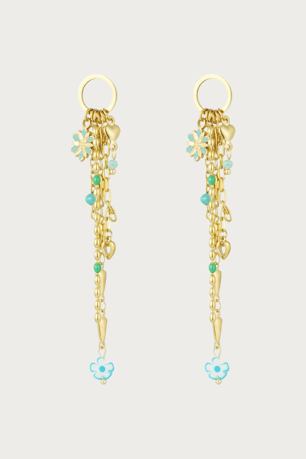 Mystical Muse - Earrings - Stainless Steel - Light Blue