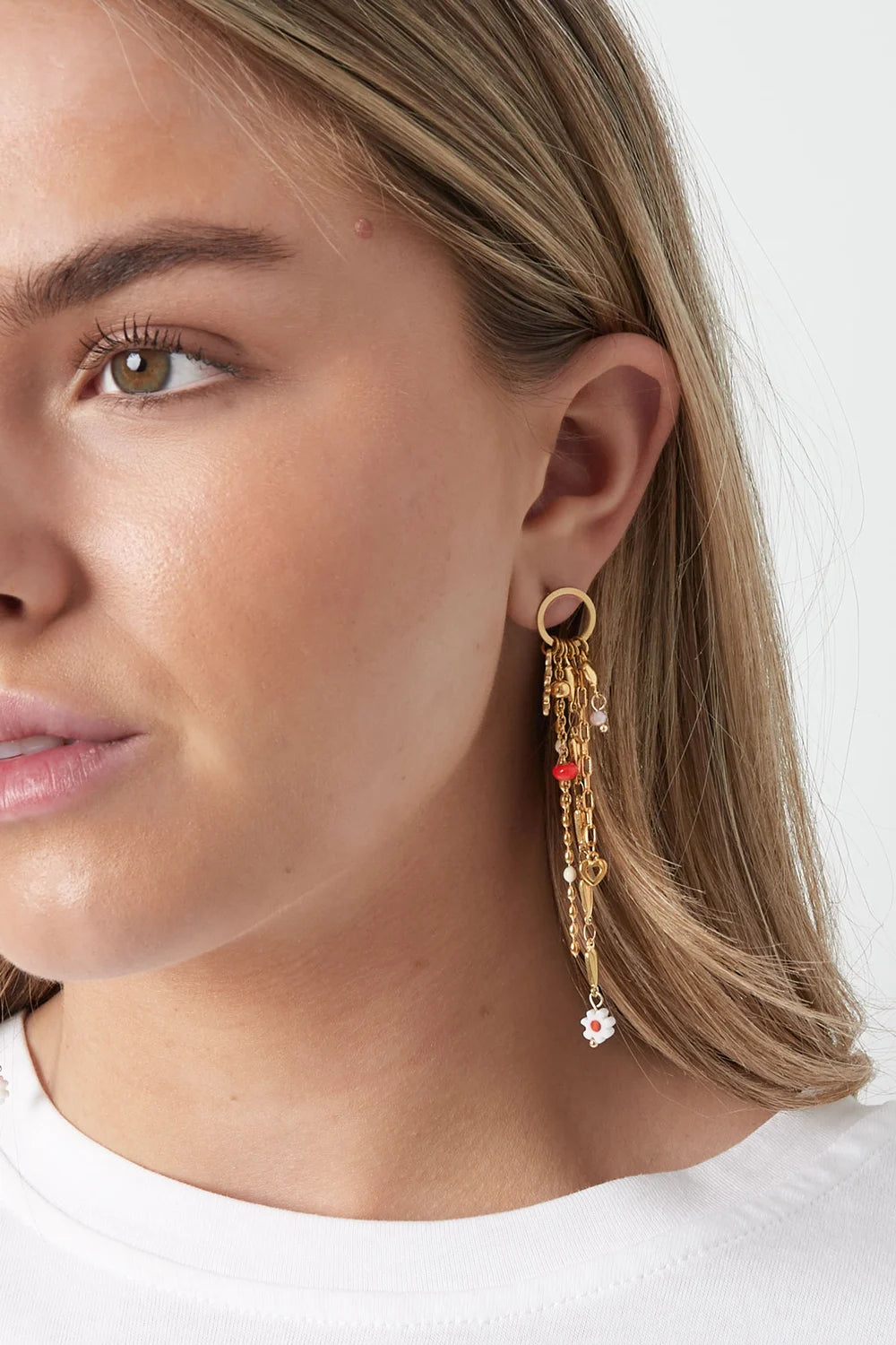 Mystical Muse - Earrings - Stainless Steel - Light Blue