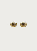 Gouden schelp oorbellen van alloy met parels, elegant dames sieraad