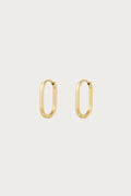 Paar gouden ovale hoepel oorbellen van roestvrij staal, ovale hoops sieraden
