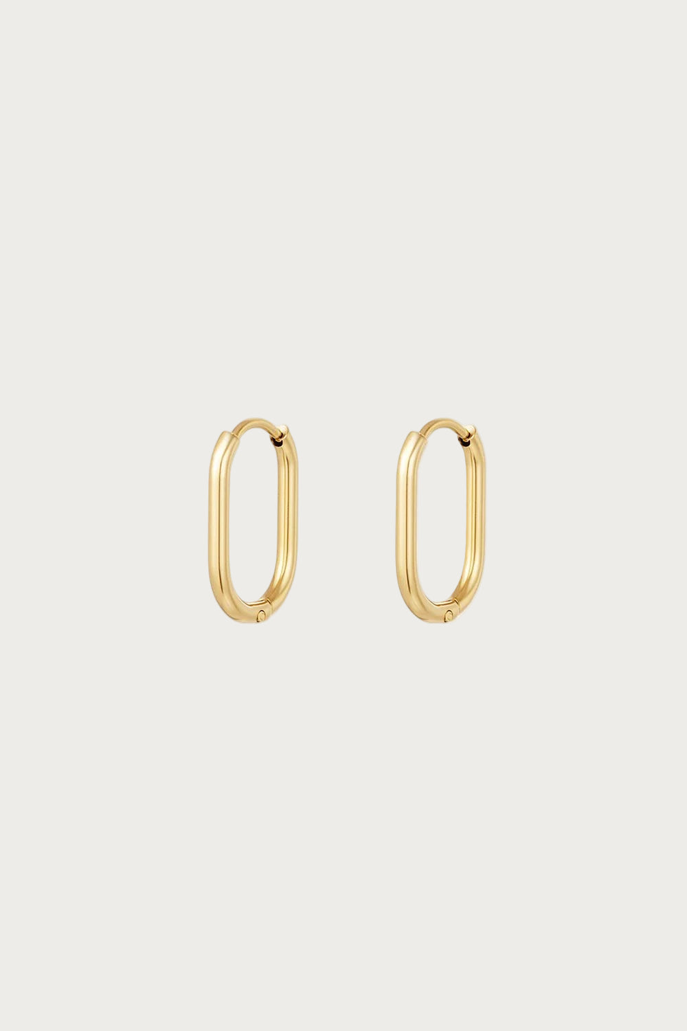 Paar gouden ovale hoepel oorbellen van roestvrij staal, ovale hoops sieraden