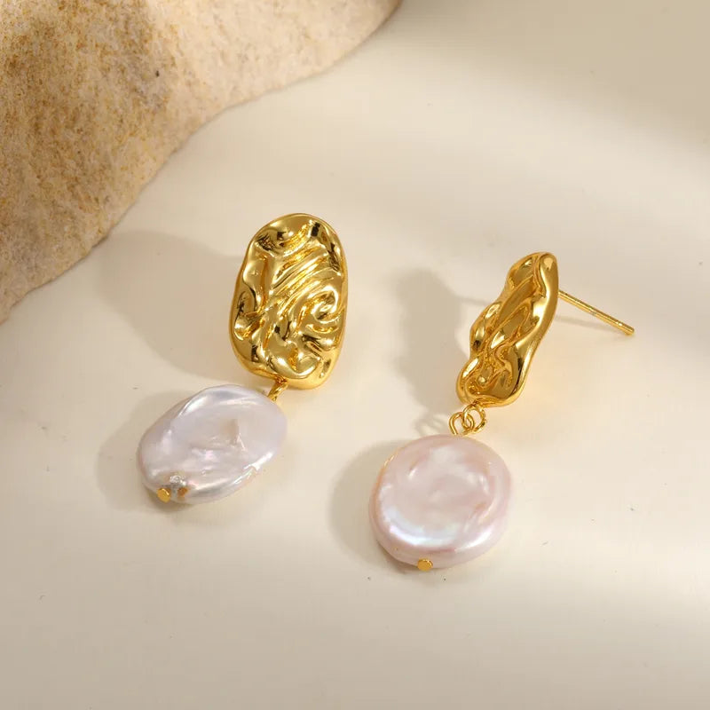 Heart Loops Earrings - Stainless Steel - Red