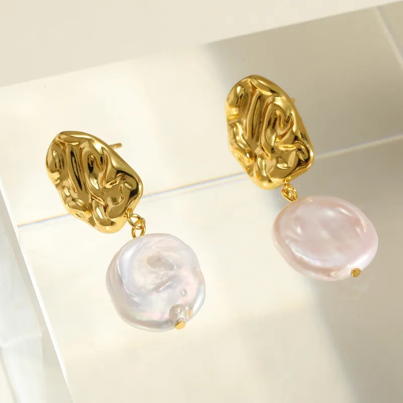 Heart Loops Earrings - Stainless Steel - Red