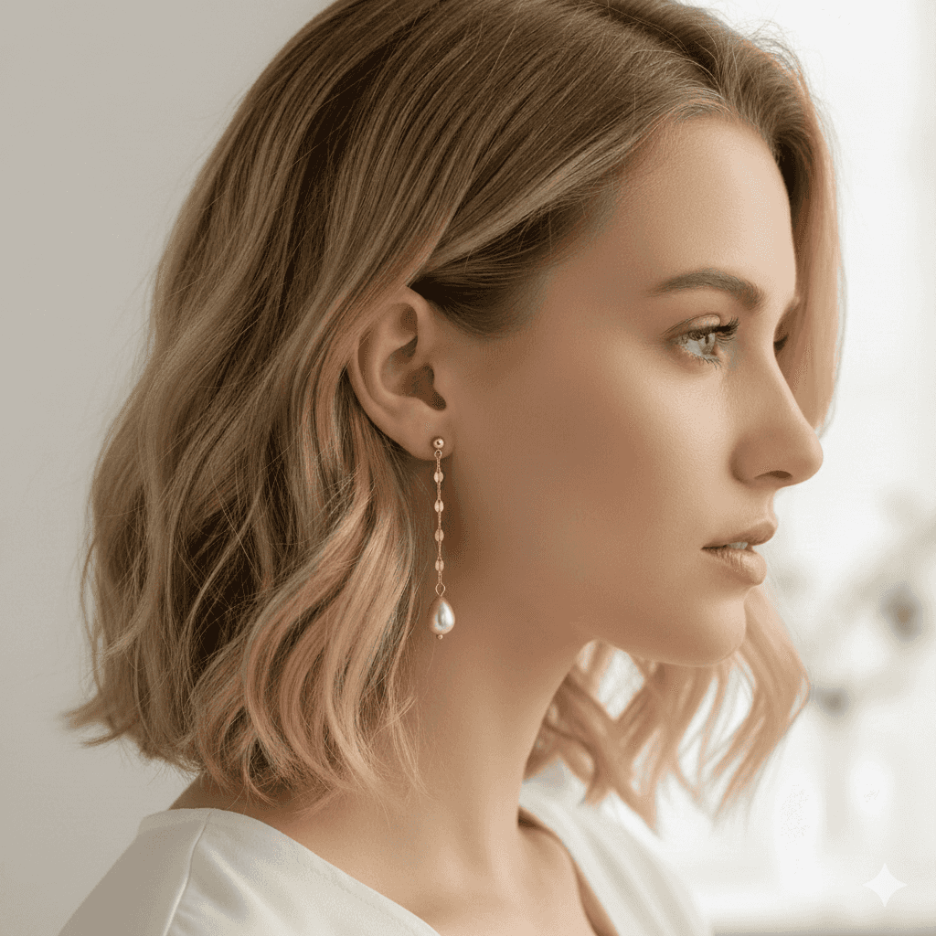 Pearl Heart Earrings - Stainless Steel