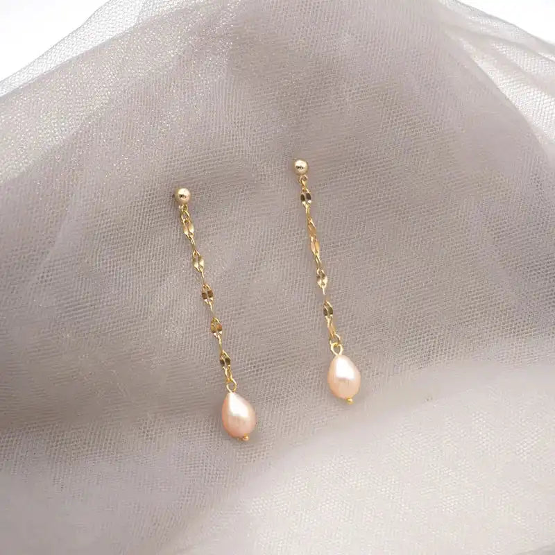 Pearl Heart Earrings - Stainless Steel