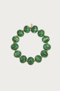 Rosalie armband met glanzende groene kralen van roestvrij staal en gouden accenten, elegante dames sieraden.