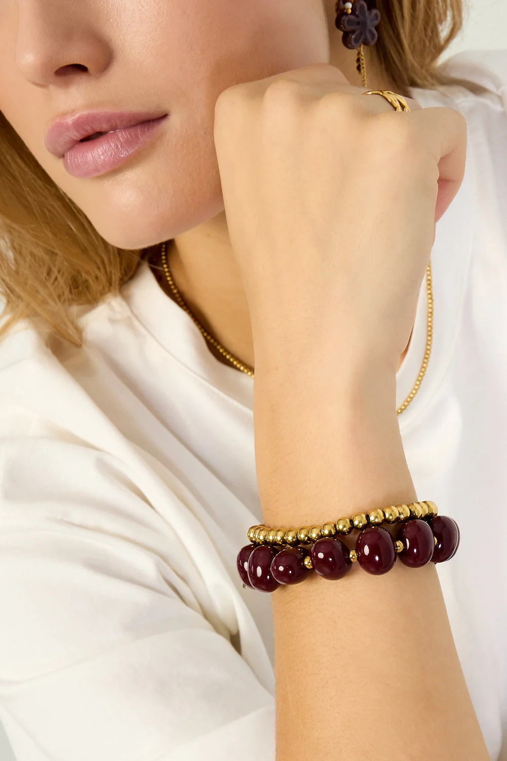 Milena - Heart bracelet - Purple - Stainless Steel