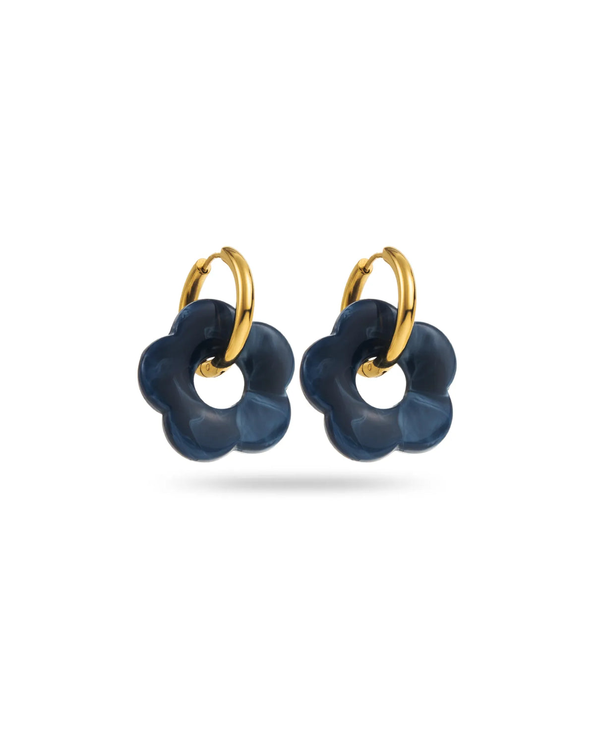 Rosy - Oorbellen - Navy Blue - Stainless Steel