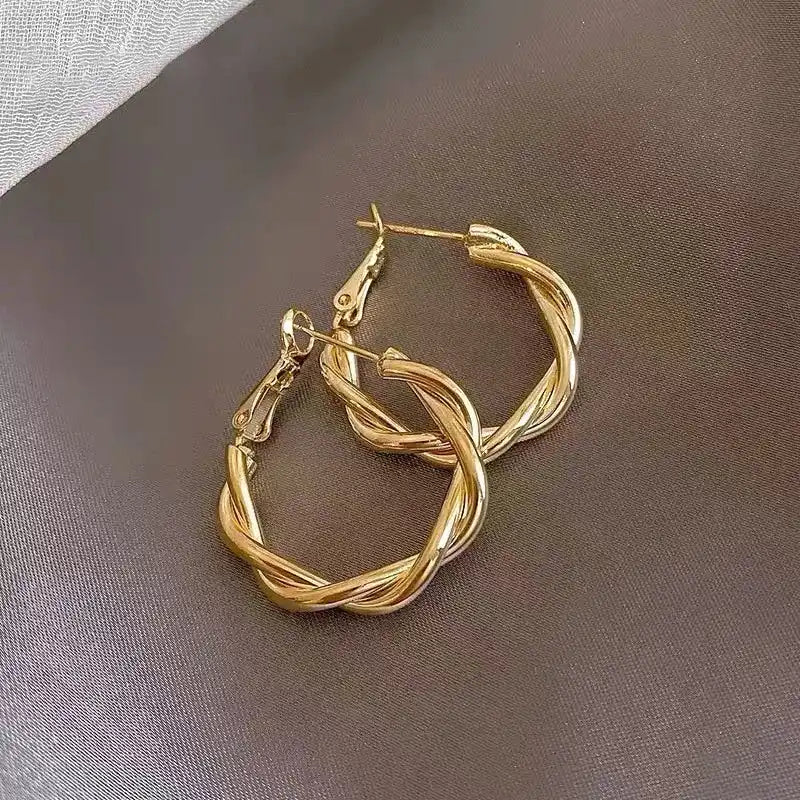 Twisted Hoops – Oorbellen – Stainless Steel