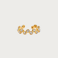 Gouden Waves ring van roestvrij staal met glinsterende kristallen, verstelbare stainless steel damesring