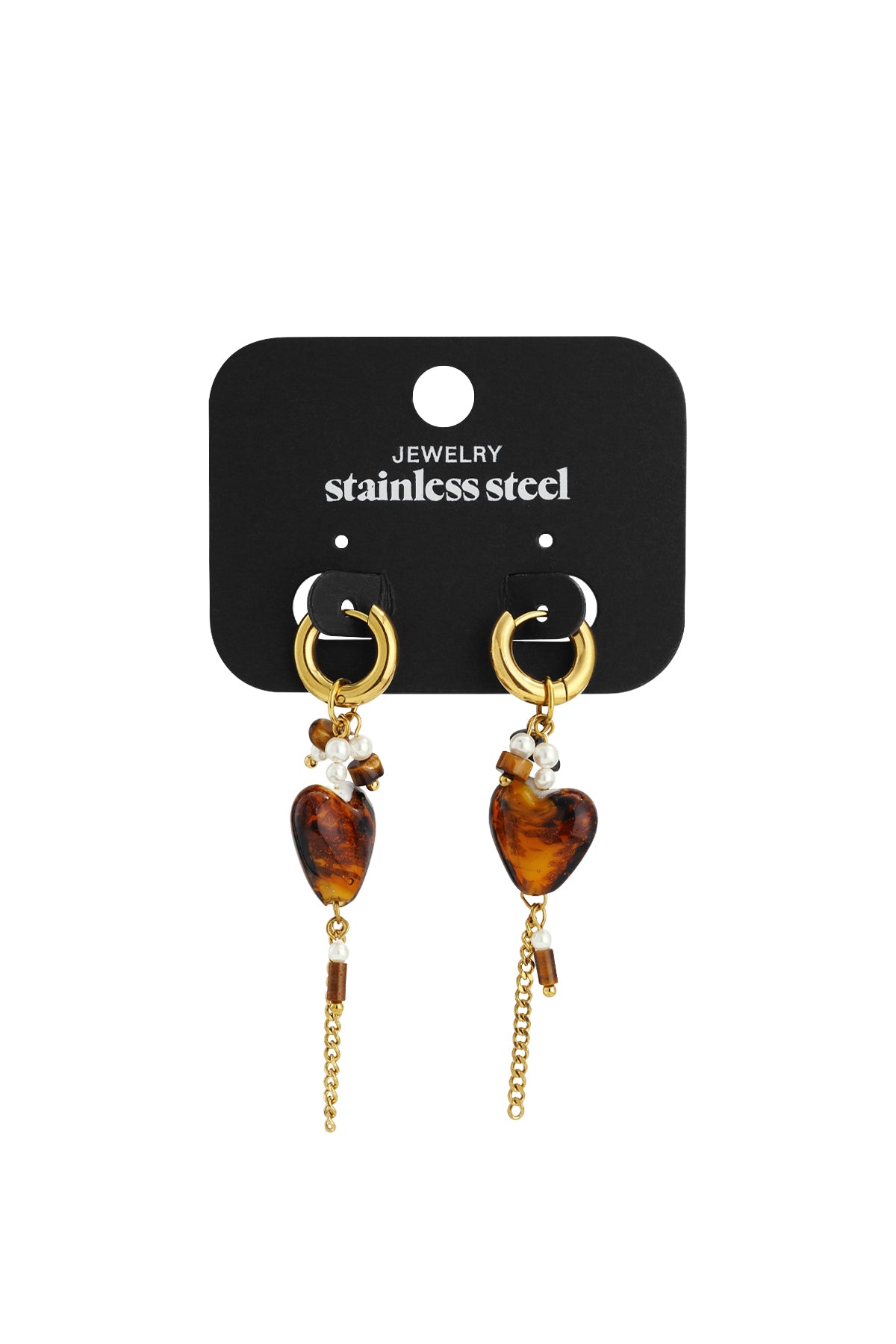 Roestvrijstalen oorbellen met hartvormige hanger, casual en eenvoudig, voor dagelijks gebruik, dames sieraden