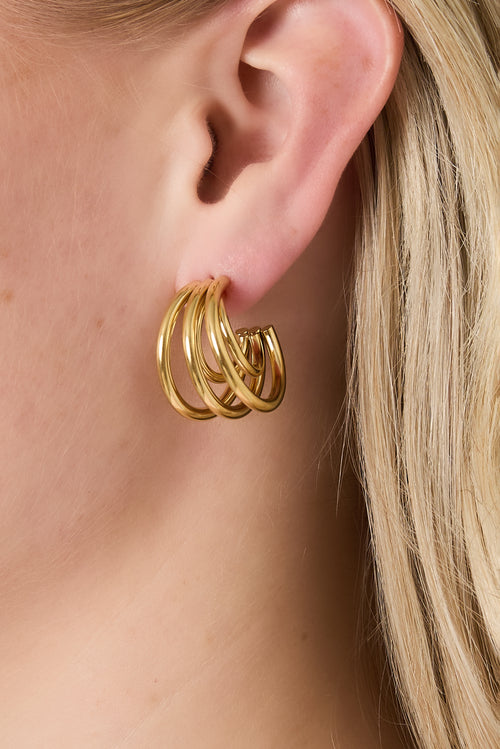 Oorbellen van roestvrij staal, geometrisch, casual, dagelijks, eenvoudig, serie, damessieraden