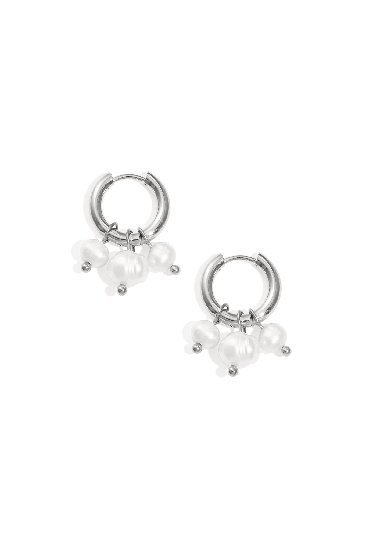 Oorbellen met bungelende parels Stainless Steel