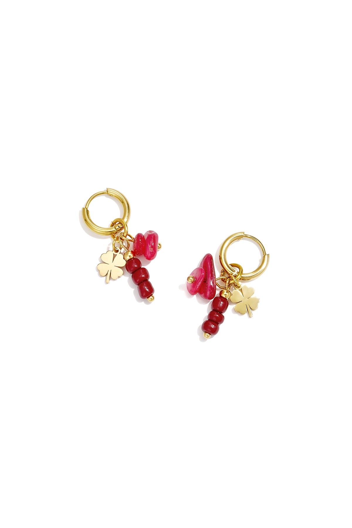 Oorbellen met klavertje vier van roestvrij staal, casual, alledaags en eenvoudig, dames sieraden