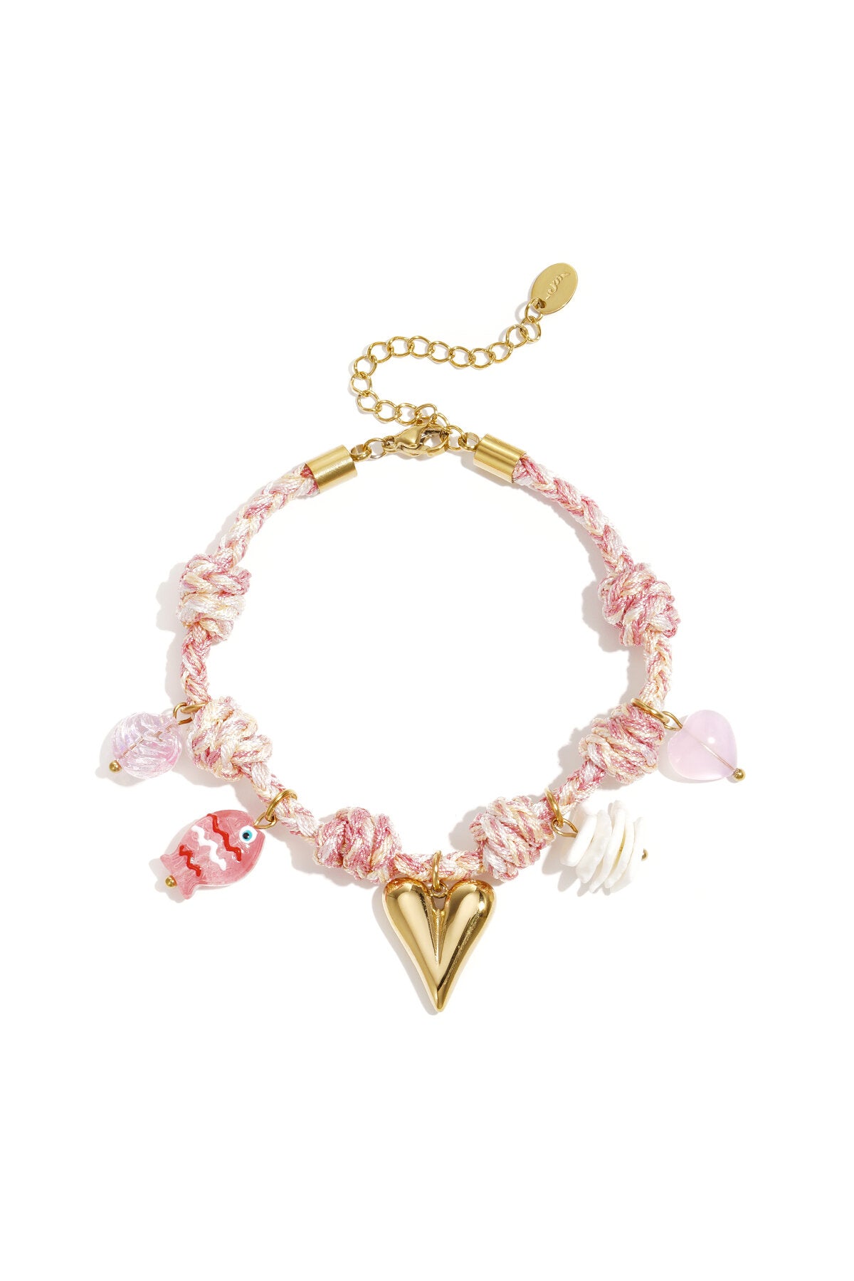 Armbanden met touwbedeltjes, hartjes, zoete, romantische serie voor dagelijks gebruik, damessieraden