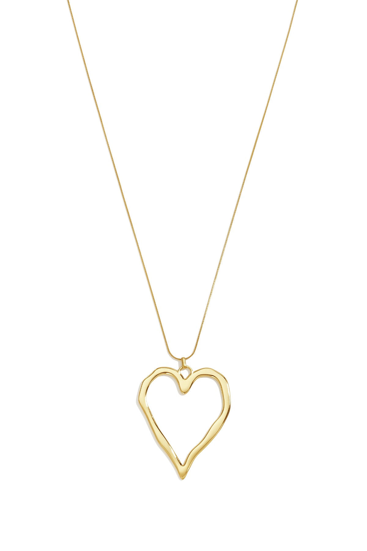 Lange roestvrijstalen halsketting met hartje, eenvoudige, alledaagse serie, dames sieraden