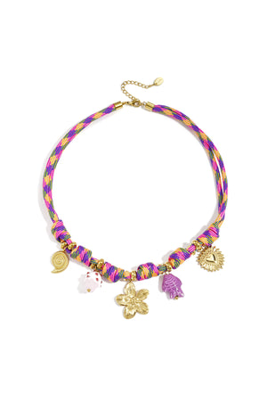 Kettingen met touwhanger, bloemen, vakantie/strand, damessieraden