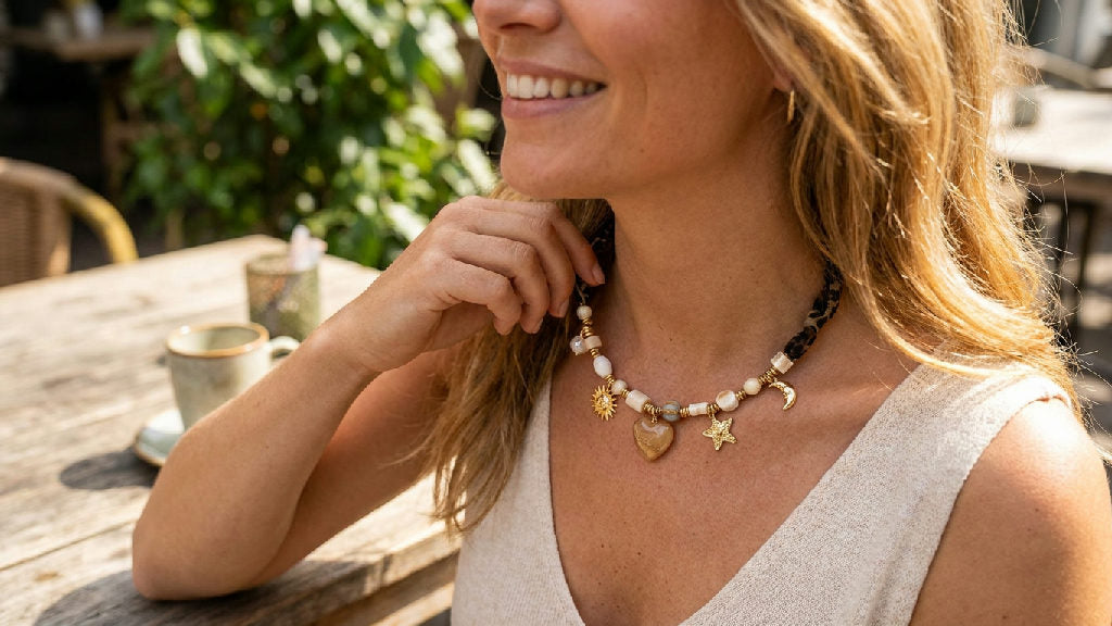 Statement ketting met een opvallend luipaarddesign, perfect om elke outfit een wild en trendy accent te geven
