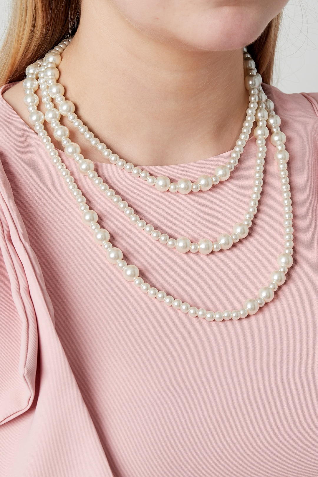 Kleine parels gelaagde ketting