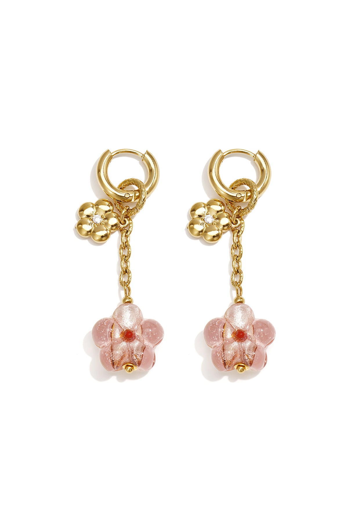 Elegant Pink Dangle Earrings for Spring/Summer