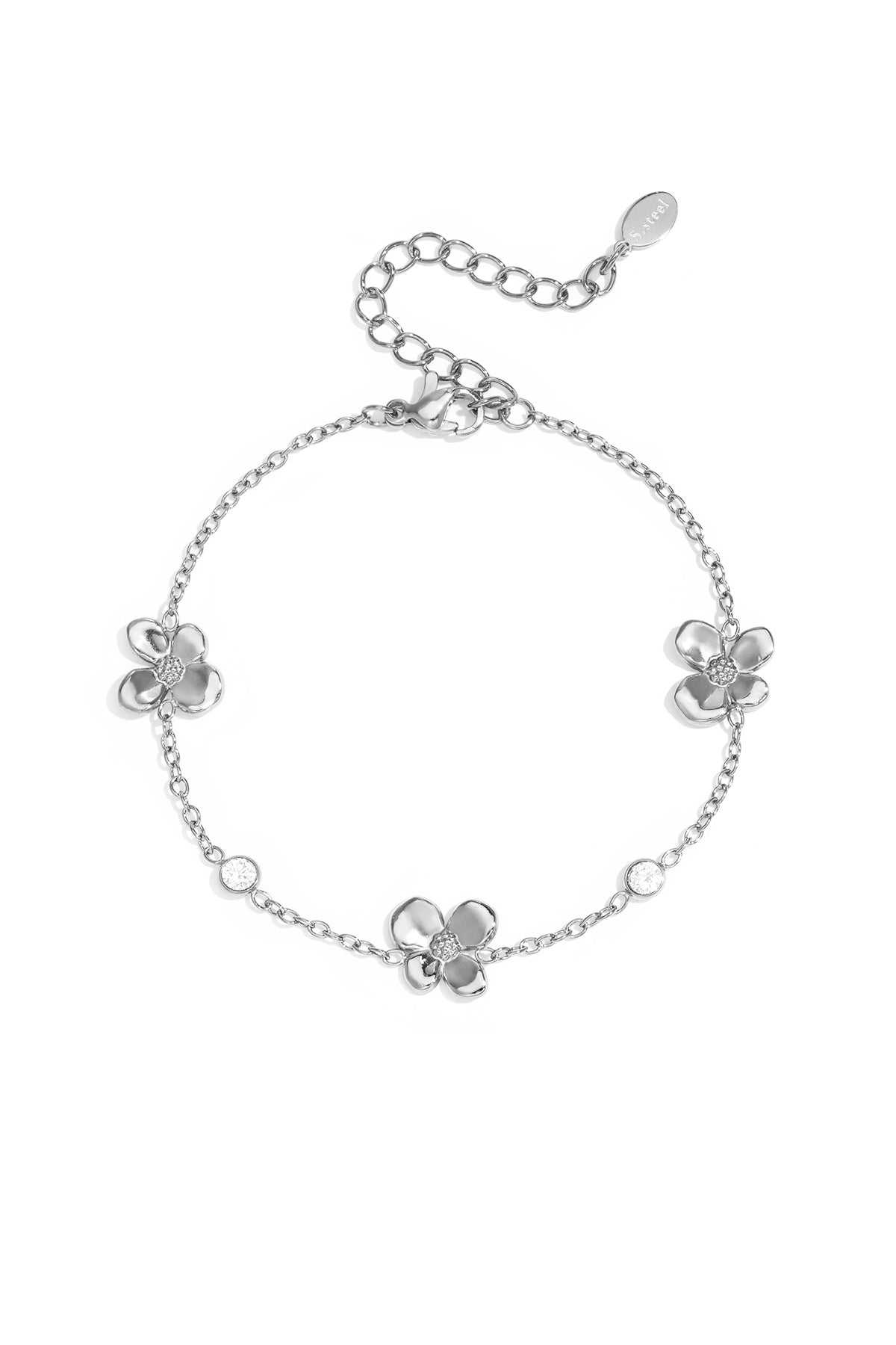 Elegant Flower Charm Bracelet for Everyday Sparkle