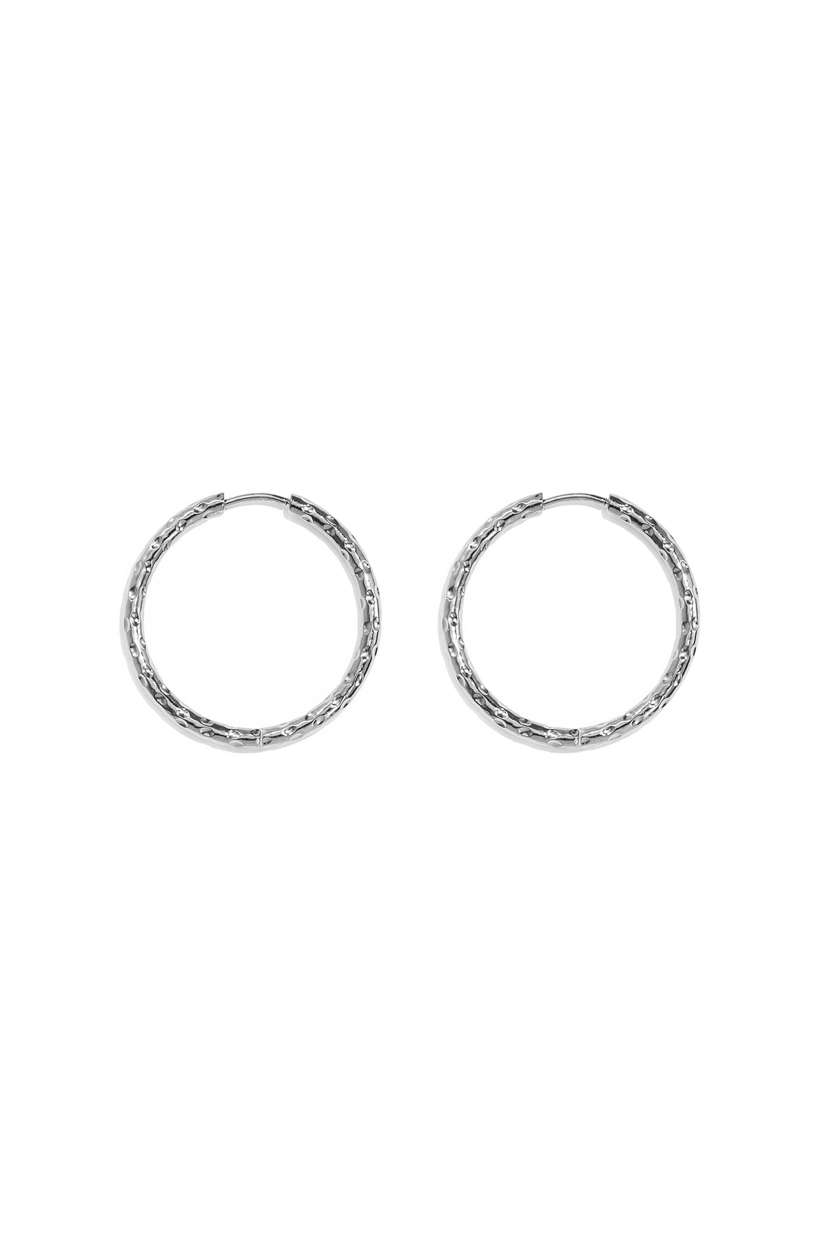 Elegant Stainless Steel Hoop Earrings - Silver & Gold