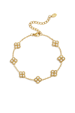 Elegant All-Fit Zircon Charm Bracelet - Silver & Gold