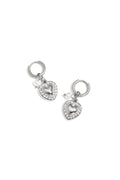 Oorringen met hart charm en parel