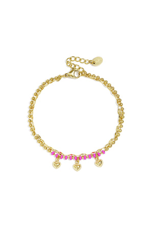 Dubbele armband met kralen en hartjes charms