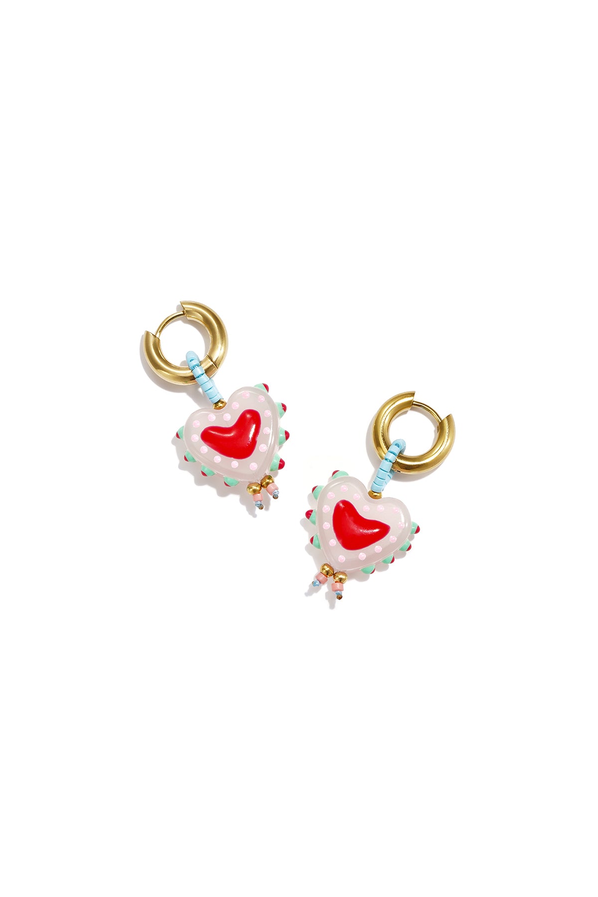 Charming Pink Heart Beads Earrings for Women