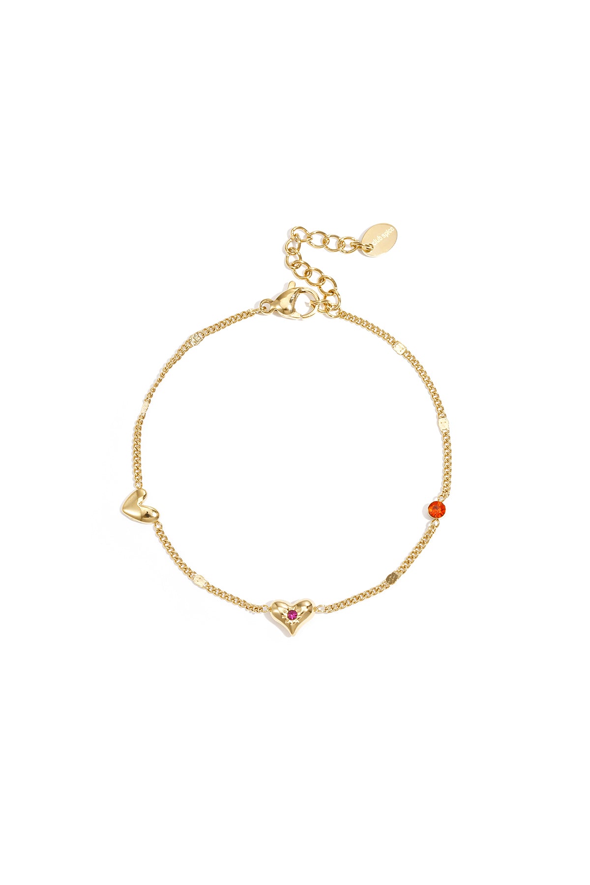Armband met hartjes en steentjes patroon