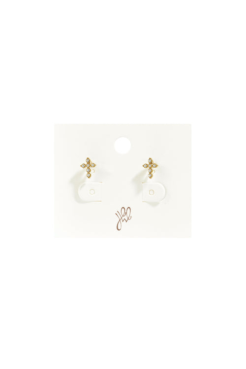 Clipoorbellen van roestvrij staal met kruisje, eenvoudige dagelijkse sieraden uit de Simple Series voor dames.