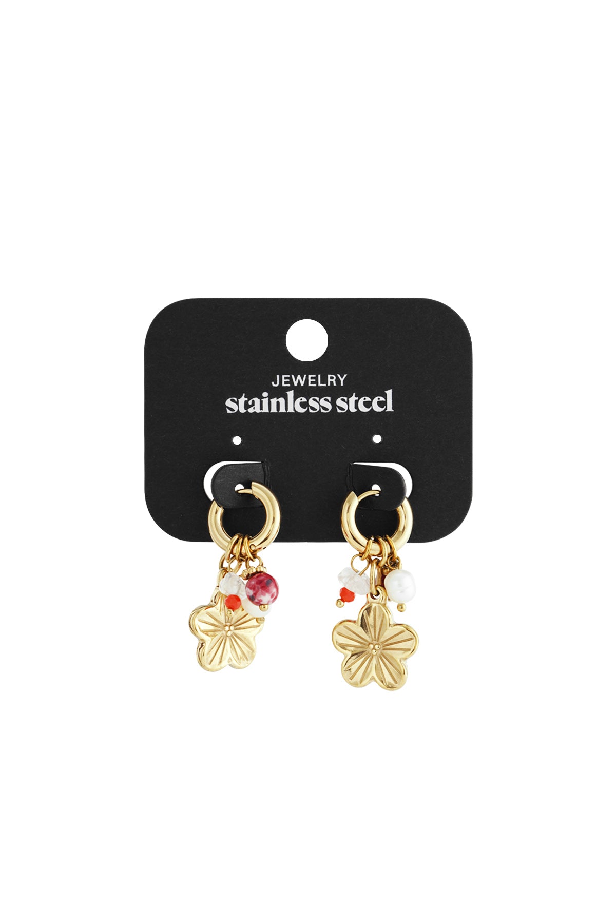Oorbellen van roestvrij staal met bloemenmotief, casual, dagelijks, eenvoudig, serie, damessieraden