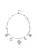 Ketting met zon en hart charms