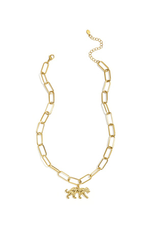 Elegant Animal Pendant Necklace in Silver and Gold