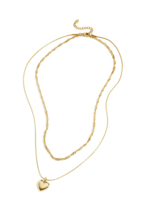 Gelaagde ketting met hart charm
